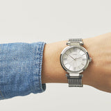 Guess Soho Silver DIal Stainless Steel Mesh Bracelet Watch For Women - W0638L1 Authentic Buy Shop Now