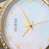 Guess Chelsea Mother of Pearl White Dial Gold Mesh Strap Watch For Women - W0647L3 Authentic Buy Shop Now