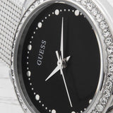 Guess Chelsea Crystals Black Dial Silver Mesh Bracelet Watch For Women - W0647L5 Authentic Buy Shop Now
