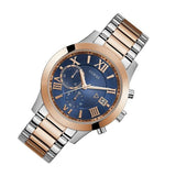 Guess Atlas Chronograph Blue Dial Two Tone Steel Strap Watch for Men - W0668G6 Authentic Buy Shop Now