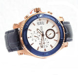 Guess Pinnacle Chronograph White Dial Blue Leather Strap Watch For Men - W0673G6 Authentic Buy Shop Now
