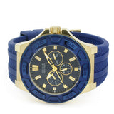 Guess Force Blue & Rose Gold Dial Blue Silicone Strap Watch For Men - W0674G2 Authentic Buy Shop Now