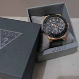 Guess Force Analog Black Dial Black Leather Strap Watch For Men - W0674G6 Authentic Buy Shop Now