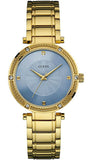 Guess Park Avenue Blue Dial Gold Steel Strap Watch For Women - W0695L2 Authentic Buy Shop Now