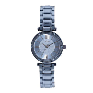 Guess Park Ave Analog Quartz Blue Dial Blue Steel Strap Watch For Women - W0767L4 Authentic Buy Shop Now