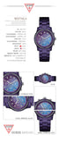 Guess Confetti Diamonds Purple Dial Purple Steel Strap Watch for Women - W0774L4 Authentic Buy Shop Now