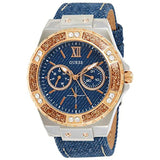Guess Limelight Quartz Analog Blue Dial Blue Denim Strap Watch For Women - W0775l10 Authentic Buy Shop Now