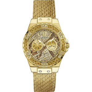 Guess Limelight Quartz Gold Dial Gold Leather Strap Watch For Women - W0775L13 Authentic Buy Shop Now