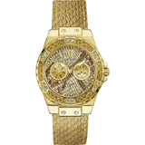Guess Limelight Quartz Gold Dial Gold Leather Strap Watch For Women - W0775L13 Authentic Buy Shop Now