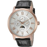 Guess Delancy Quartz Silver Dial Black Leather Strap Watch For Men - W0870G2 Authentic Buy Shop Now