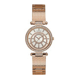 Guess Muse Quartz Silver Dial Rose Gold Steel Strap Watch For Women - W1008L3 Authentic Buy Shop Now