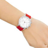 Guess Marina Chronograph Quartz White Dial Red Rubber Strap Watch for Women - W1025L2 Authentic Buy Shop Now
