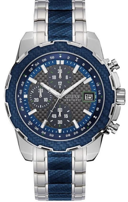 Guess Octane Chronograph Blue Dial Two Tone Steel Strap Watch for Men - W1046G2 Authentic Buy Shop Now