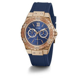 Guess Limelight Blue Dial Blue Silicone Strap Watch For Women - W1053L1 Authentic Buy Shop Now