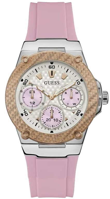 Guess Zena Quartz White Dial Pink Rubber Strap Watch For Women - W1094L4 Authentic Buy Shop Now