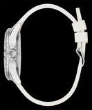 Guess Swirl Quartz Silver Dial White Silicone Strap Watch for Women - W1096L1 Authentic Buy Shop Now