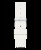 Guess Swirl Quartz Silver Dial White Silicone Strap Watch for Women - W1096L1 Authentic Buy Shop Now