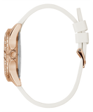 Guess Swirl Quartz Silver Dial White Rubber Strap Watch For Women - W1096l2 Authentic Buy Shop Now