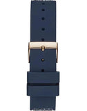 Guess Swirl Analog Quartz White Dial Blue Rubber Strap Watch for Women - W1096L4 Authentic Buy Shop Now
