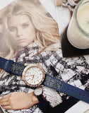 Guess Swirl Analog Quartz White Dial Blue Rubber Strap Watch for Women - W1096L4 Authentic Buy Shop Now