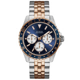 Guess Odyssey Blue Dial Two Tone Steel Strap Watch For Men - W1107G3 Authentic Buy Shop Now