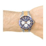 Guess Odyssey Blue Dial Two Tone Steel Strap Watch For Men - W1107G3 Authentic Buy Shop Now