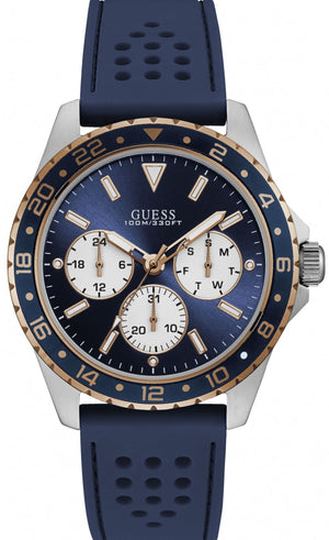 Guess Odyssey Multifunction Blue Dial Blue Rubber Strap Watch For Men - W1108G4 Authentic Buy Shop Now