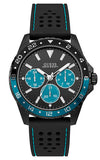 Guess Odyssey Quartz Black Dial Black Leather Strap Watch For Men - W1108G5 Authentic Buy Shop Now