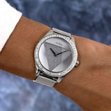 Guess Tri Glitz Quartz Silver Dial Silver Mesh Bracelet Watch For Women - W1142L1 Authentic Buy Shop Now