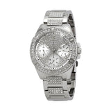 Guess Frontier Diamonds Silver Dial Silver Steel Strap Watch For Women - W1156L1 Authentic Buy Shop Now