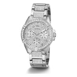 Guess Frontier Diamonds Silver Dial Silver Steel Strap Watch For Women - W1156L1 Authentic Buy Shop Now