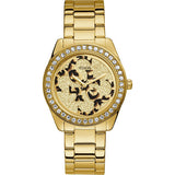 Guess G Twist Diamonds Gold Dial Gold Steel Strap Watch For Women - W1201L2 Authentic Buy Shop Now