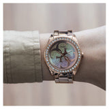 Guess G Twist Diamonds Rose Gold Dial Rose Gold Steel Strap Watch For Women - W1201L3 Authentic Buy Shop Now