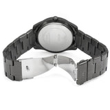 Guess G Twist Diamonds Purple Dial Black Steel Strap Watch For Women - W1201L4 Authentic Buy Shop Now