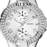 Guess Mini Prism Diamonds Silver Dial Silver Steel Strap Watch for Women - W12638L1 Authentic Buy Shop Now