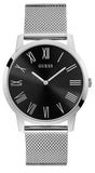 Guess Analog Black Dial Silver Mesh Bracelet Watch for Men - W1263G1 Authentic Buy Shop Now