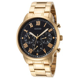 Guess Hendrix Multifunction Black Dial Gold Steel Strap Watch for Men - W1309G2 Authentic Buy Shop Now