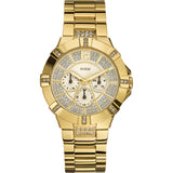 Guess Vista Diamonds Gold Dial Gold Steel Strap Watch for Women - W13573L1 Authentic Buy Shop Now