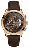 Guess Analog Chronograph Brown Dial Brown Leather Strap Watch For Men - W14052G2 Authentic Buy Shop Now