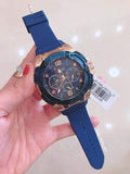 Guess Genesis Quartz Blue Dial Blue Silicone Strap Watch For Men - W1254G3 Authentic Buy Shop Now