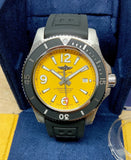 Breitling Superocean Automatic 44mm Yellow Dial Black Rubber Strap Watch for Men - A17367021I1S1 Authentic Buy Shop Now