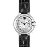 Cartier Ballon Bleu de Cartier Diamonds Silver Dial Black Leather Strap Watch for Women - W4BB0008 Authentic Buy Shop Now