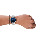 Emporio Armani Luigi Blue Dial Silver Steel Strap Watch For Men - AR11089 Authentic Buy Shop Now