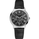 Guess Wafer Analog Black Dial Black Leather Strap Watch For Men - W70016G1 Authentic Buy Shop Now