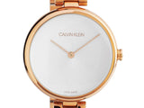 Calvin Klein Wavy White Dial Rose Gold Steel Strap Watch for Women - K9U23646 Authentic Buy Shop Now
