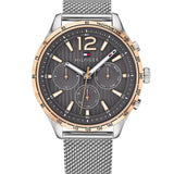 Tommy Hilfiger Gavin Chronograph Quartz Grey Dial Silver Mesh Bracelet Watch for Men - 1791466 Authentic Buy Shop Now