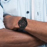 Tommy Hilfiger Mason Chronograph Black Dial Black Steel Strap Watch For Men - 1791935 Authentic Buy Shop Now