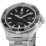 Tag Heuer Aquaracer Caliber 5 Automatic Black Dial Silver Steel Strap Watch for Men - WAK2110.BA0830 Authentic Buy Shop Now