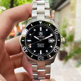 Tag Heuer Aquaracer Automatic Caliber 5 Black Dial Silver Steel Strap Watch for Men - WAN2110.BA0822 Authentic Buy Shop Now