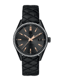 Tag Heuer Carrera Diamonds Anthracite Black Dial Black Leather Strap Watch for Women - WAR1115.FC6392 Authentic Buy Shop Now